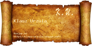 Klasz Urzula névjegykártya